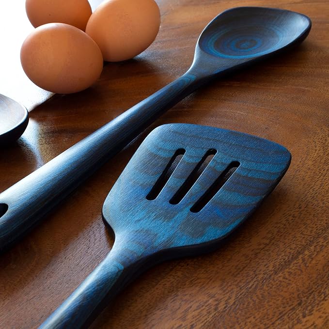 Totally Bamboo Baltique Malta Collection 12-1/2" Wooden Slotted Spatula, Safe for Nonstick