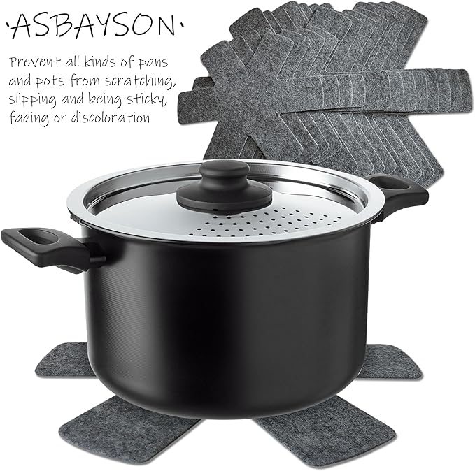 Pot and Pan Protectors Set of 12, 3 Different Size Larger & Thicker Pan Protectors for Stacking and Protecting Your Cookware