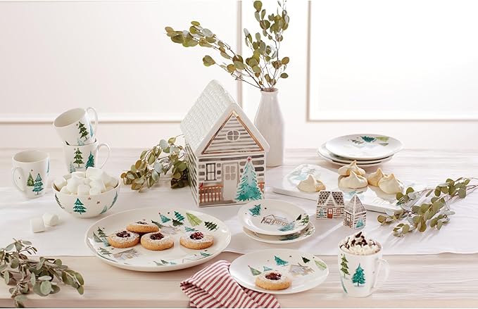Lane 4-Piece Tidbit Plate Set, Christmas Drinkware, Holiday Hosting