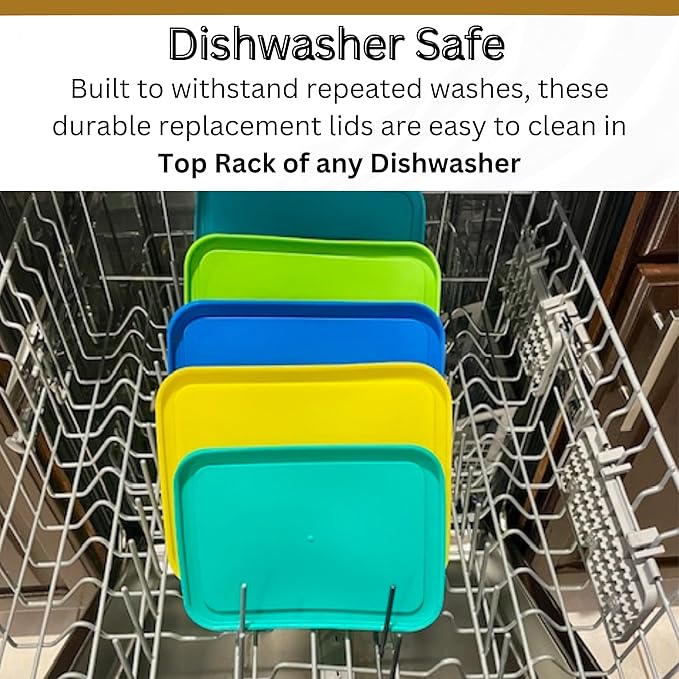 3, 6 & 11 Cup Turquoise Replacement Lids/Covers for Pyrex, Anchor Hocking & KlareWare Storage Bowls *Lids Only Glass Container Not Included* (3 Pack *One of Each Size*)