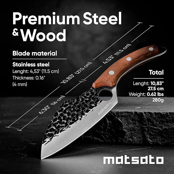 Chef Knife, Kitchen Japanese Steel Chefs Knife, Meat & Vegetables Cooking And Chopping Chef Knives, Cuchillos De Cocina - Perfect for Kitchen, BBQ 4.53 Inches Blade