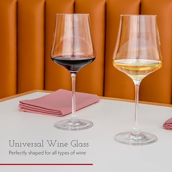 Gabriel-Glas StandArt Crystal Wine Glasses, Set of 2 with Gift Box - Premium, Universal Wine Glass for Red and White Wine - Dishwasher Safe, Lead-Free, 16 oz.