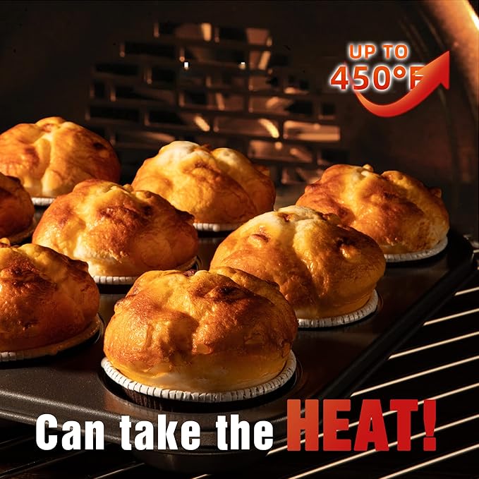 KITESSENSU Baking Pans Sets, Nonstick Bakeware Set 7-Piece with Round/Square Cake Pan, Loaf Pan, Muffin Pan, Cookie Sheet, Roast Pan, Cooling Rack, Carbon Steel Bake Set,Silver