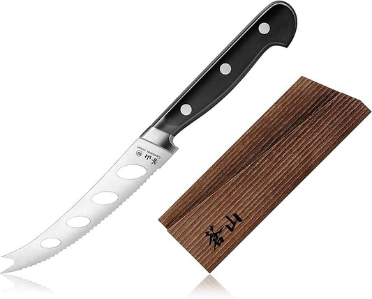 Cangshan TV2 Series 1022964 Swedish 14C28N Steel Forged 5-Inch Tomato/Cheese Knife and Wood Sheath Set