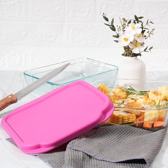 Silicone Lids for Pyrex 222丨222-D Glass Baking Dish, 1 Pack Silicone Lid for Pyrex Glass Baking Dish, Dishwasher & Freezer & Microwave Safe (Baking Dish Not included)