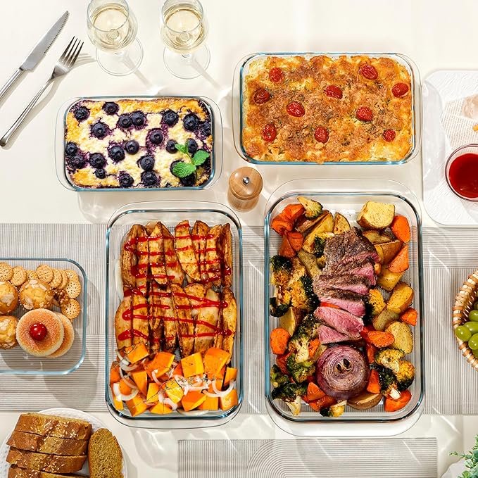 1QT Glass Baking Dish for Oven, Single Serving Glass Pan for Cooking Small Casserole Dish Rectangular Baking Pan Oven Bakeware