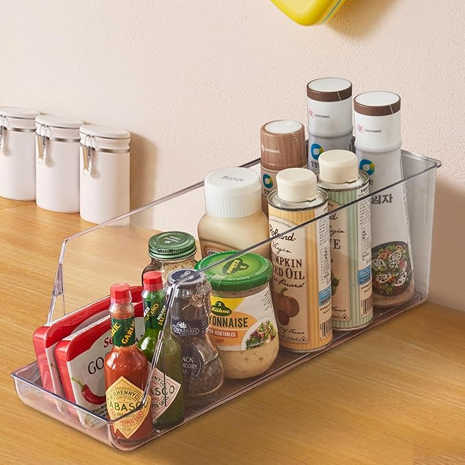 Prsildan Large Soda Can Organizer with Lid, Rolling Soda Can Dispenser for Refrigerator, Clear Acrylic Drink Dispenser for Fridge Organizer Bins Stackable Pantry Storage - Holds 12 Cans Each