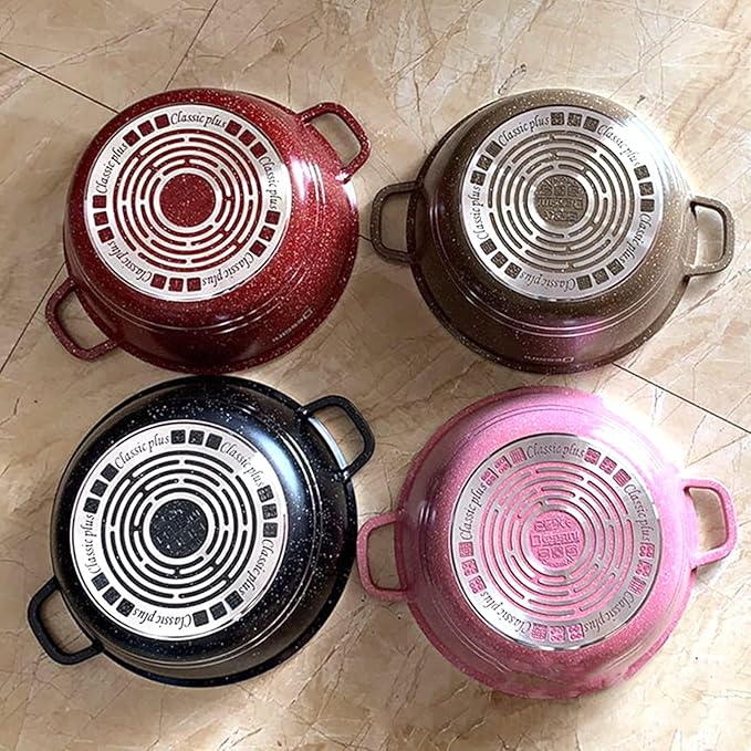 Nonstick Cookware Set - 10 Piece Granite Pots and Pans with Glass Lids, Marble Coated Aluminum Kitchenware, Frying Pan, Saucepans, Stock Pot - Purple Variety Pack