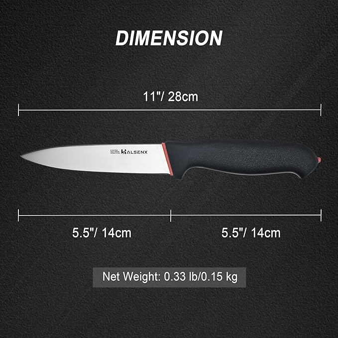 5.5" Utility Knife, High Carbon German Steel Sharp Blade With Non-Slip Softgrip Handle, Multi-Purpose Paring Knife for Fruits, Vegetables & Meat