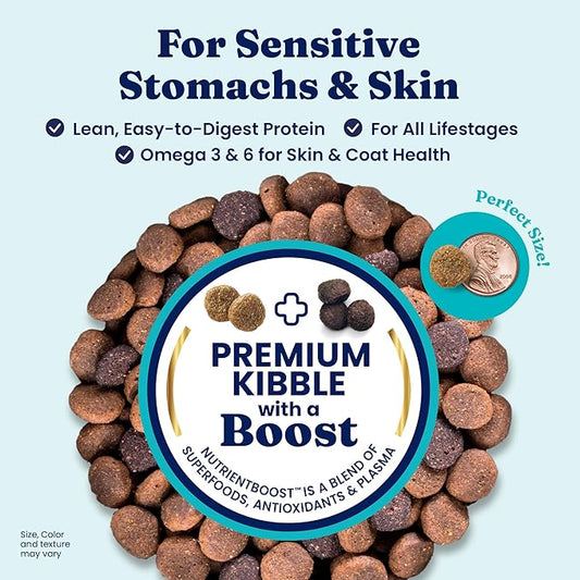 Solid Gold Dry Dog Food for Sensitive Stomachs - Grain Free & Gluten Free w/Venison, Pumpkin & Probiotics for Gut Health & Digestion - Sensitive Stomach Dog Food for All Ages - Nutrientboost – 22LB