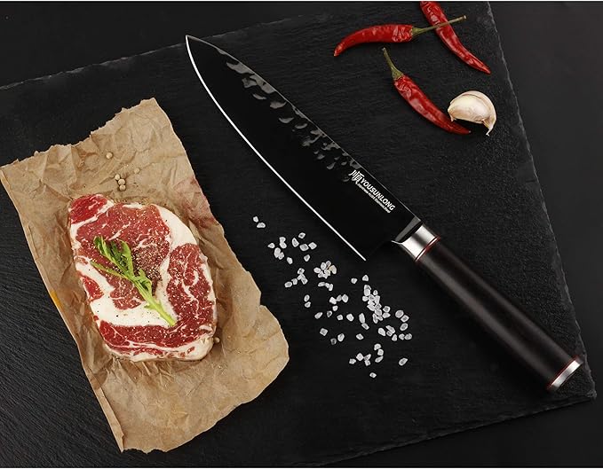 YOUSUNLONG Chef Knife 8 Inch Kitchen Knife -Japanese High Carbon Stainless Steel AUS8 Steel- Leadwood Handle -Cut meat and vegetables
