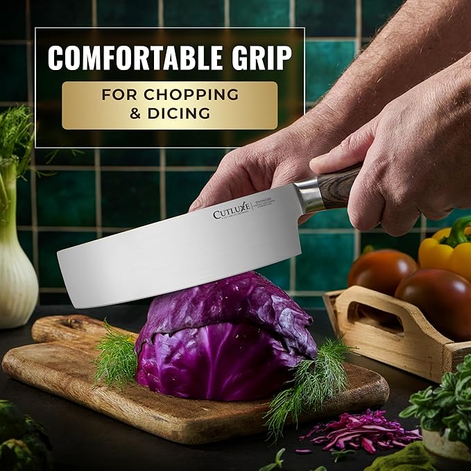 Cutluxe 3-Piece Chef Knife Set – Ultra Sharp Japanese Kitchen Knives, High Carbon Stainless Steel Blades, Full Tang Pakkawood Handles – Shinobi Series