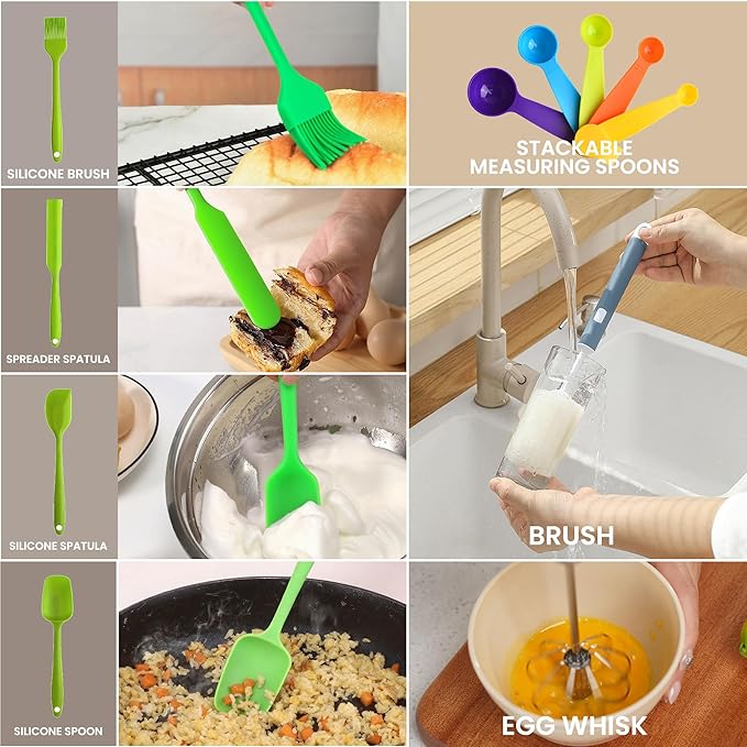 LISI 6 Pack Mixing Bowl Set with Lids, Plastic Bowls for Kitchen, Nesting Salad & Meal Prep Bowls, BPA-Free, Large Storage Bowl with Airtight Lids