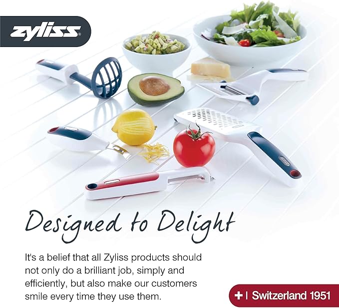 Zyliss Comfort Knife - Japanese Stainless Steel Blade - Non-Slip Contoured Handle for All Hand Sizes - Kitchen Tools with Safety Kitchen Blade Guards - Dishwasher Safe - 5.9" Santoku Knife