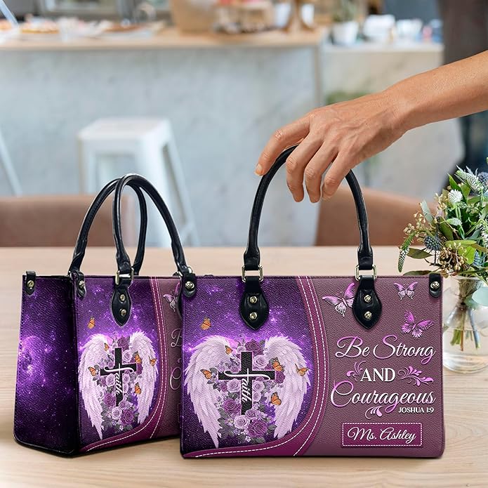 THUYPT Personalized Christian Leather Handbags, Handbag & Purse With Bible Verse Religious Tote Bag, Gift for Women