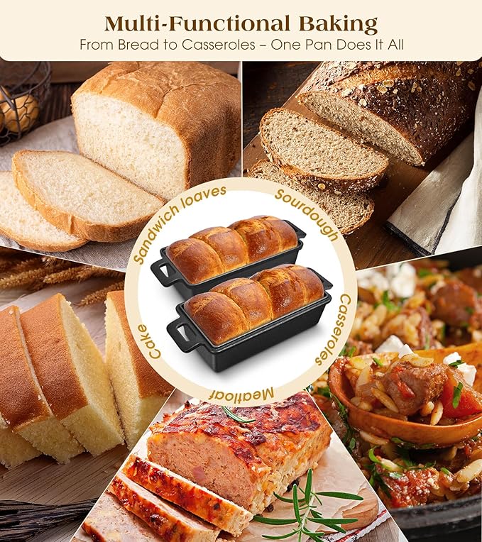 Cast Iron Loaf Pan With Lid, 9×5 in – 2‑in‑1 Heavy‑Duty & Oven‑Safe Loaf Pan for Sourdough & Homemade Bread
