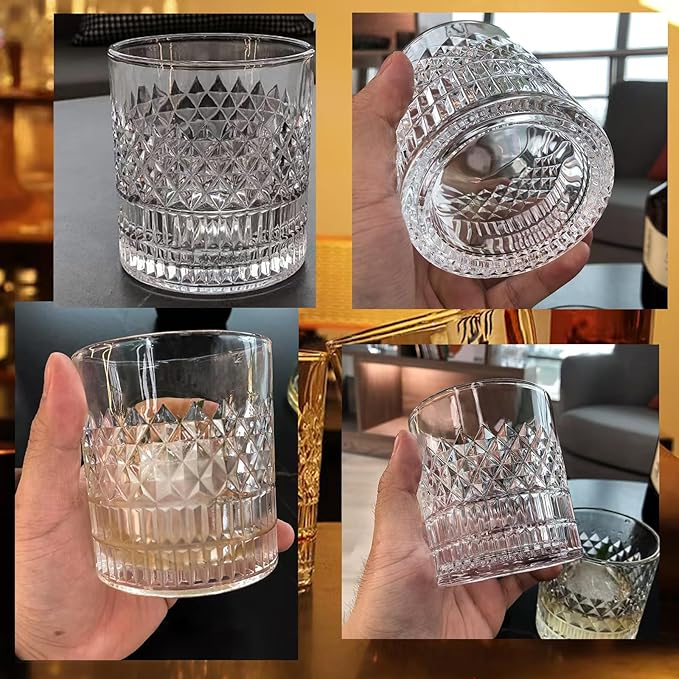 Old Fashioned Whiskey Glasses with Luxury Box - Classic Vintage Style, Gifts Ideas for Him, Dad, Husband, Friends, Perfect for Scotch, Bourbon, Liquor and Cocktail Drinks - Set of 2 - Men Gift