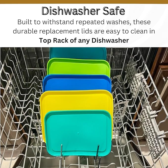 3, 6 & 11 Cup Orange, Blue, Red Replacement Lids/Covers for Pyrex, Anchor Hocking & KlareWare Storage Bowls *Lids Only Glass Container Not Included* (6 Pack *Two of Each Size*)