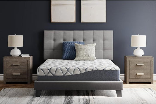 Signature Design by Ashley 10 Inch Chime Elite 2.0 Firm Green Tea Memory Foam Mattress for Cool Sleep and Pressure Relief, Queen, Fiberglass Free, Mattress In A Box