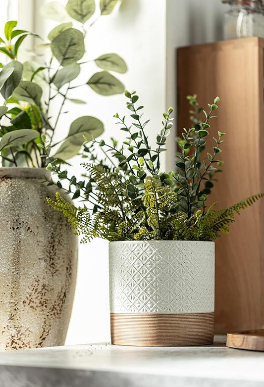 Ceramic Coffee Container Kitchen Food Storage Jars for Spice Sugar Tea Bag, Stackable Farmhouse Jars for Kitchen Pantry - Coffee Bar Accessories Housewarming Weeding Gift - White & 42 fl.oz