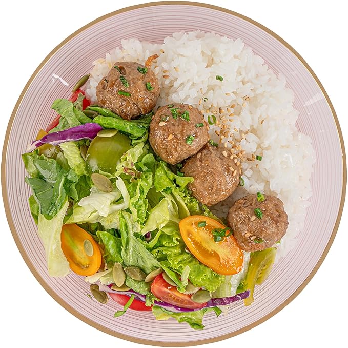 Restaurantware Plastic Plates 20 Pcs 7.25" Gold Rimmed Disposable Plates Heavy-Duty Pink Translucent Rippled Plastic Dinner Servers for Party, Weddings, Salads, Desserts, and Appetizers