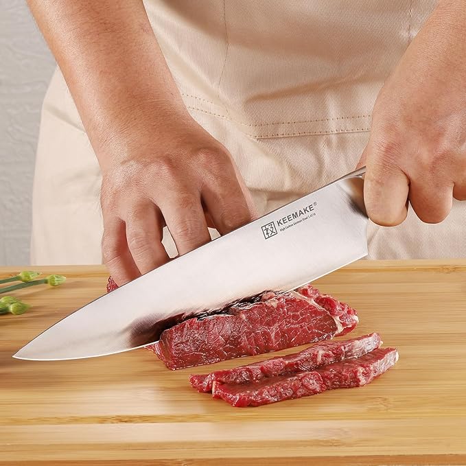 KEEMAKE Kitchen Knife Set, 3PCS Sharp High Carbon Stainless Steel Knives Set for Kitchen with Ergonomic Handle, Chef Knife set Professional Carving Knife Set for Meat Vegetable Fruit