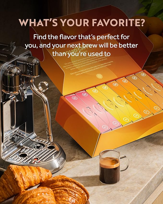 ROSSO CAFFÈ Espresso Coffee Pods for Nespresso Original Machines - 80 Capsules Flavored Pack, 4 Rich and Balanced Flavors (Chocolate, Vanilla, Crème Caramel, Hazelnut) - Made in Italy
