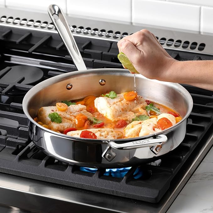 All-Clad D3 3-Ply Stainless Steel Cookware Set β 7-Piece Pots and Pans Set, Induction, Oven Broiler Safe 600F - Includes Frying Pans, Saucepans, SautΓ© Pan, Stockpot, Professional Cookware β Silver