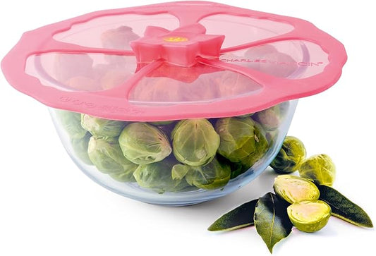 Charles Viancin - Hibiscus Silicone Lid for Food Storage and Cooking - 6''/15cm - Airtight Seal on Any Smooth Rim Surface - BPA-Free - Oven, Microwave, Freezer, Stovetop and Dishwasher Safe