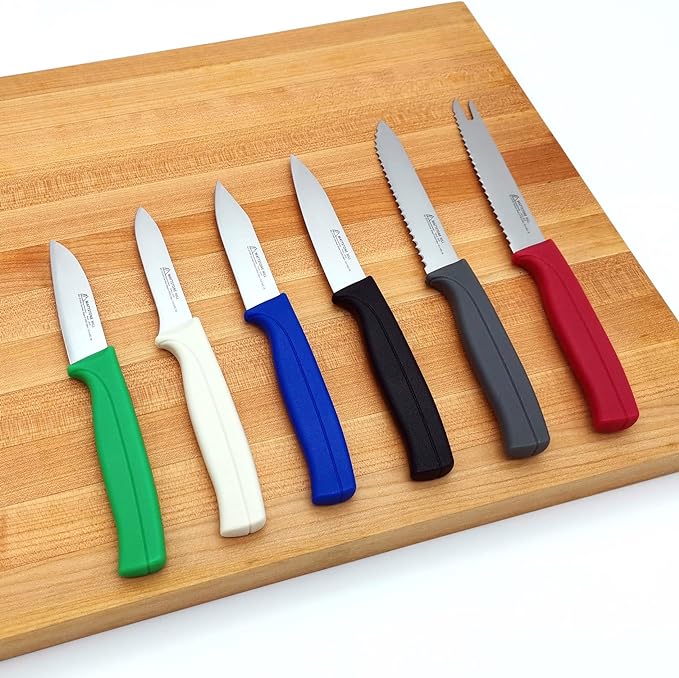 Paring Knife Set, MATTSTONE HILL Kitchen Knife Set - kitchen Prep knives, Fruit & Vegetable Knife Set, Premium German Steel, White Handle