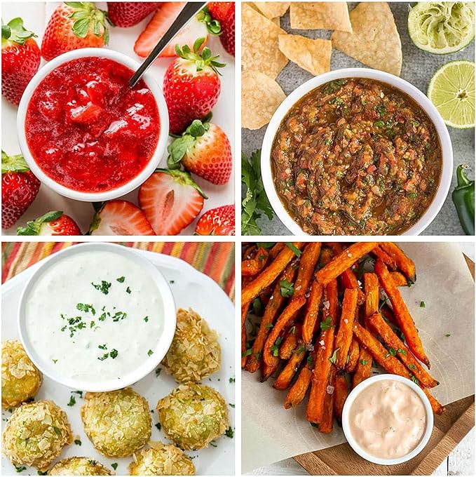 UIBFCWN 3 Oz Ceramic Dipping Bowls, Soy Sauce Dishes Set of 10, Dipping Sauce Cups/Bowls/Dishes for Kitchen, Mini Appetizer Plates for Condiment Sushi Ketchup BBQ Party, 4 Inch