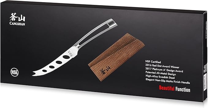 Cangshan TN1 Series 1021882 Swedish 14C28N Steel Forged 5-Inch Tomato/Cheese Knife and Wood Sheath Set