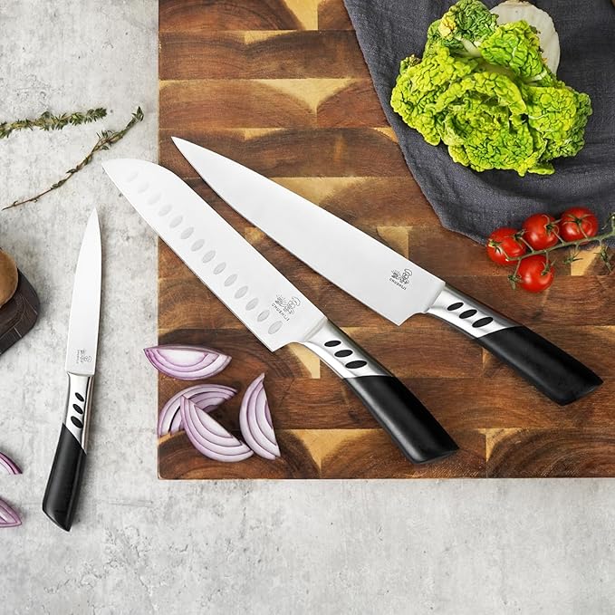 Knife Set,kitchen knives,3PCS kitchen knives set,high carbon Stainless Steel Knife Set,8 Inch Chef Knife set,7 Inch Santoku Knife,5 Inch Utility Knife for BBQ or gifts