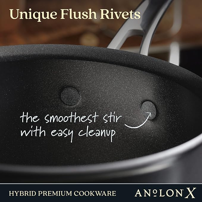 Anolon X Cookware/Pots and Pans Set, 8 Piece, Dark Gray
