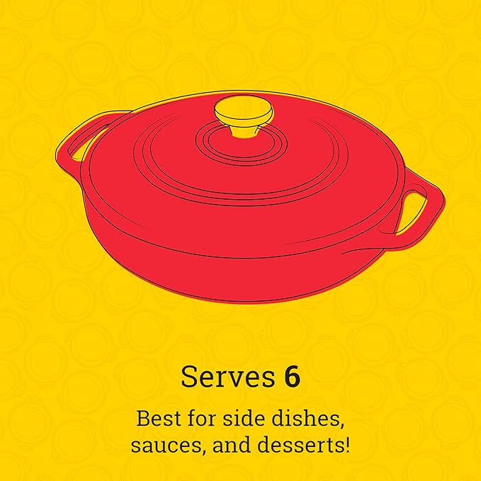 Lodge 3.6 Quart Enameled Cast Iron Oval Casserole With Lid– Dual Handles – Oven Safe up to 500° F or on Stovetop - Use to Marinate, Cook, Bake, Refrigerate and Serve – Island Spice Red