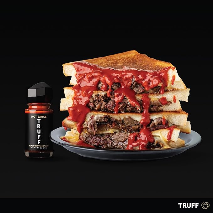 TRUFF Hot Sauce 4-Pack Mini Set, Portable Travel Bottles of Gourmet Hot Sauce, Black Truffle and Chili Peppers, Gift Idea for the Hot Sauce Fans, An Ultra Unique Flavor Experience (1.5 oz, 4 count)