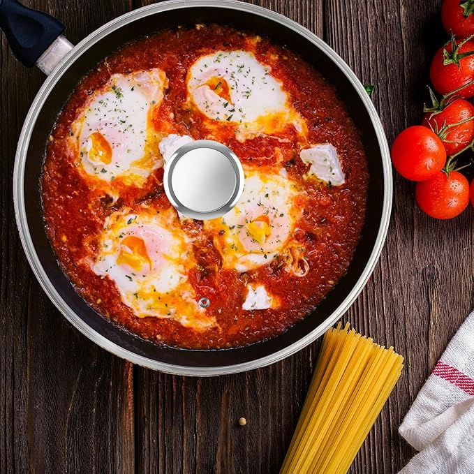 10.5 Inch Pan Lid for Frying Pan, Skillet, 4mm Clear Tempered Glass, Compatible with Dishwasher and Ovens