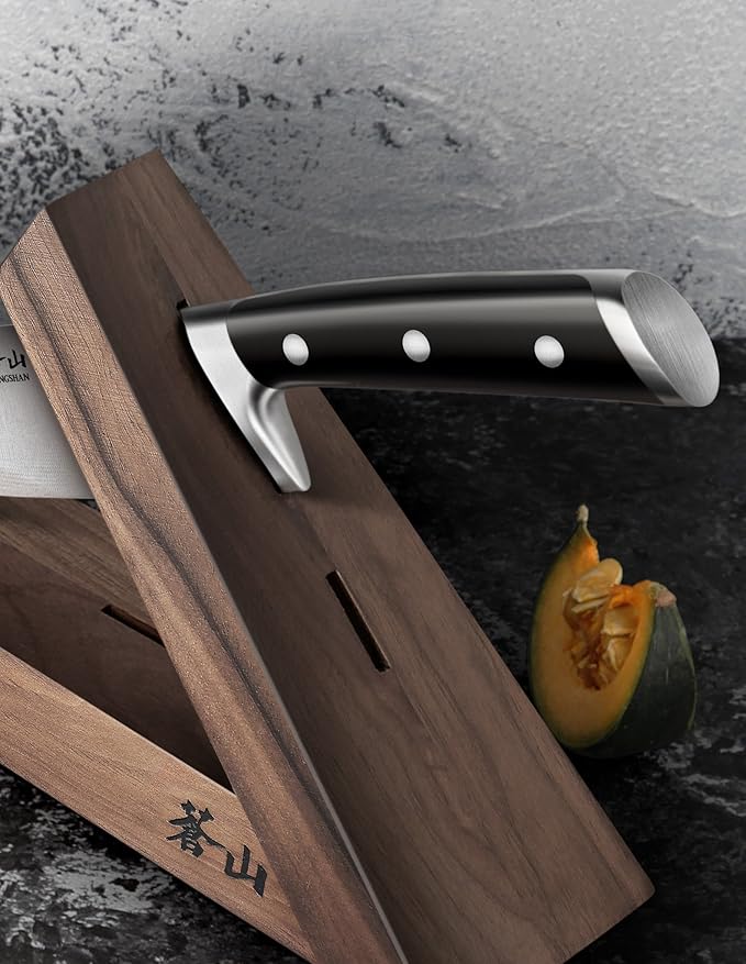 Cangshan 1021240 TAI triangle Walnut Wood Knife Block, Two Slots