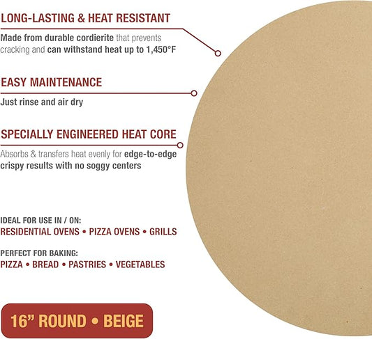 Old Stone Round Pizza Stone, 16-Inch