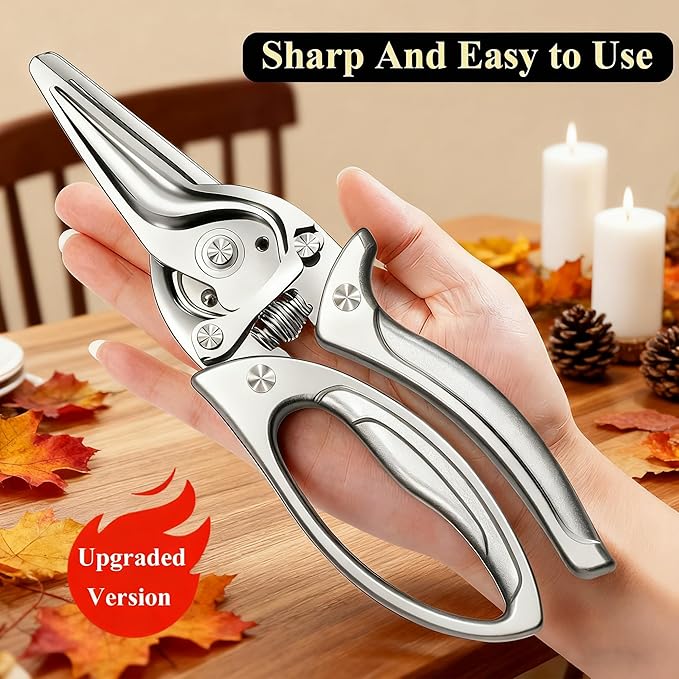 2025 New Heavy Duty Kitchen Scissors,Multifunctional Heavy-Duty Kitchen Shears,Stainless Steel Scissor,Scissors All Purpose for Food,All-Steel Chicken Bone Shears,for Chicken Meat Seafood Bone Cutting