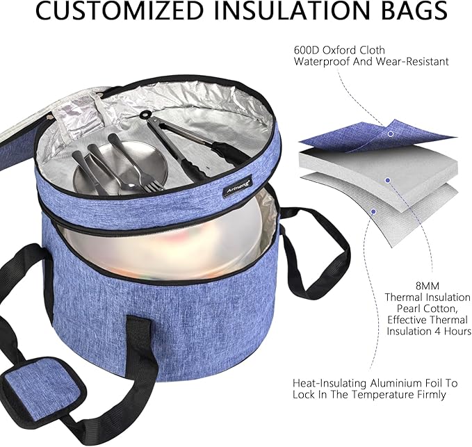 10 inch Round Cake Carrier Box with Lid and Handle, Transportation Insulated Bag for Cakes, Cupcakes and Pies, Triple Locking Design for Safe Transportation (Purple, 5.5 Inches High)
