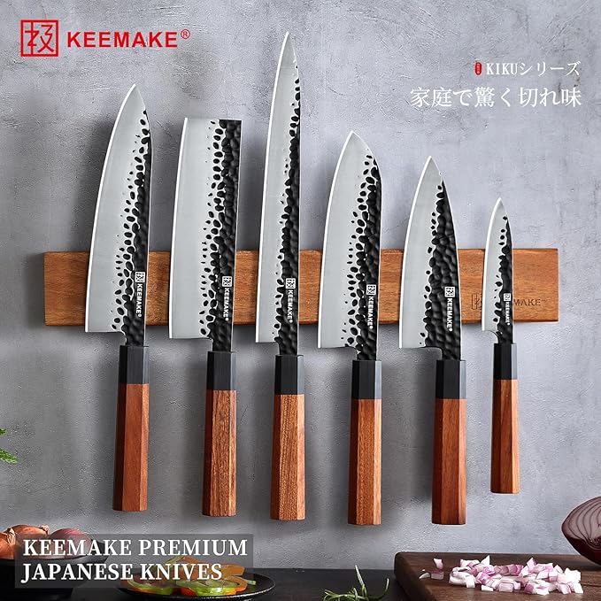 KEEMMAKE Sushi Knife - 10 inch Yanagiba with 440C Stainless Steel Blade, Japanese Sashimi Knife with G10 Bolster and Octagonal Rosewood Handle, Gift Box Included