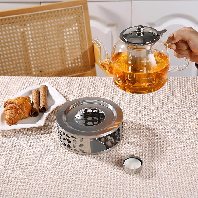 Stainless Steel Teapot Warmer, Tea Warmer for Teapot, Silver Color
