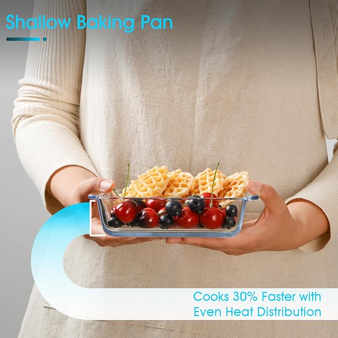 NUTRIUPS Mini 6x7.5x1.5in Square Glass Baking Dish for Oven, 20oz Square Cake Pan Glass Casserole Dishes for Oven