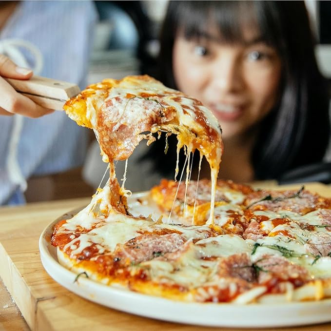 Pizza Steel for Oven & Grill – Heavy Duty Baking Steel Pizza Stone, Round Baking Steels with Dual Handles,Carbon Pizza Pan for Crispy Crust, Bread, Cooking & BBQ