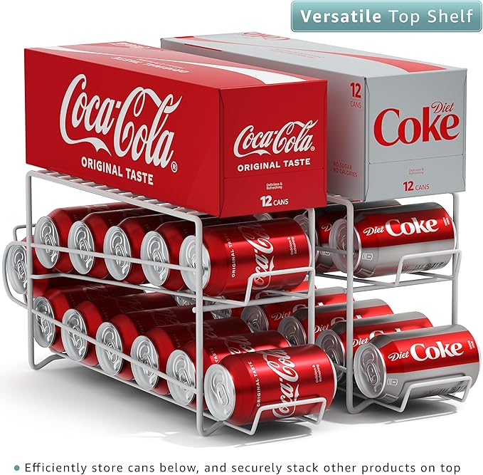 Sorbus Soda Can Rack Beverage Dispenser – Dispenses 12 Standard Size 12oz Soda Cans (White)