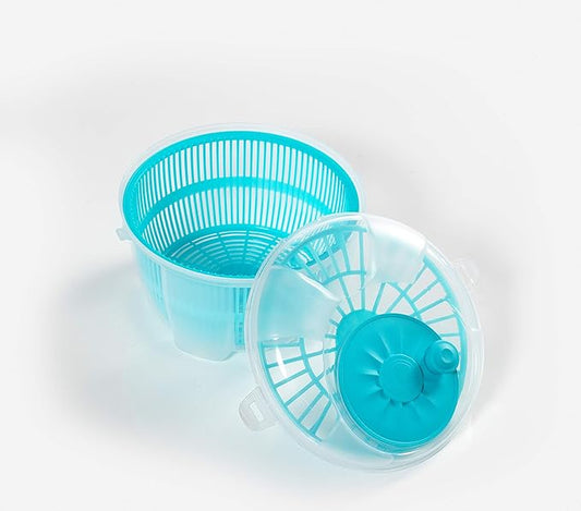 Mabel Home Salad Spinner, Salad Tosser and Mixer, 5,5 Quart, Vegetable Spinner -EXTRA Salt&Pepper Shaker inc. (Blue)