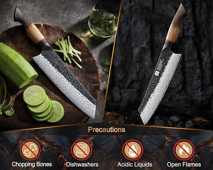XINZUO 8.3 Inch Kiritsuke Chef Knife, Forged 67 Layers 10Cr15Comov High Carbon Damascus Steel Professional Kitchen Knife,Super Sharp,White Oak + Red G10 Gasket Handle