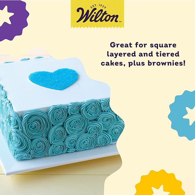 Wilton 8 x 8 Inch Square Cake Pan, Even Heating Aluminum Bakeware, Made Without PFAS, Packaging May Vary