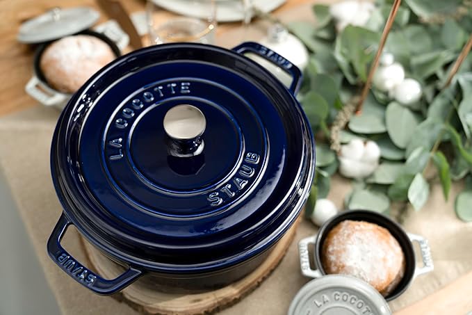 Staub Dark Blue Round Cocotte, 2.75-quart